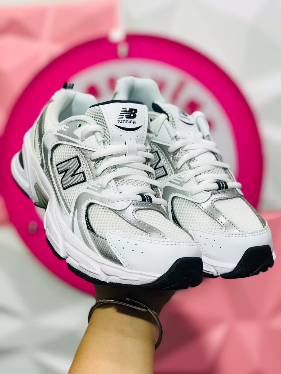Tenis New Balance 530 Blanco Con Plata Running Talla 24 Mex