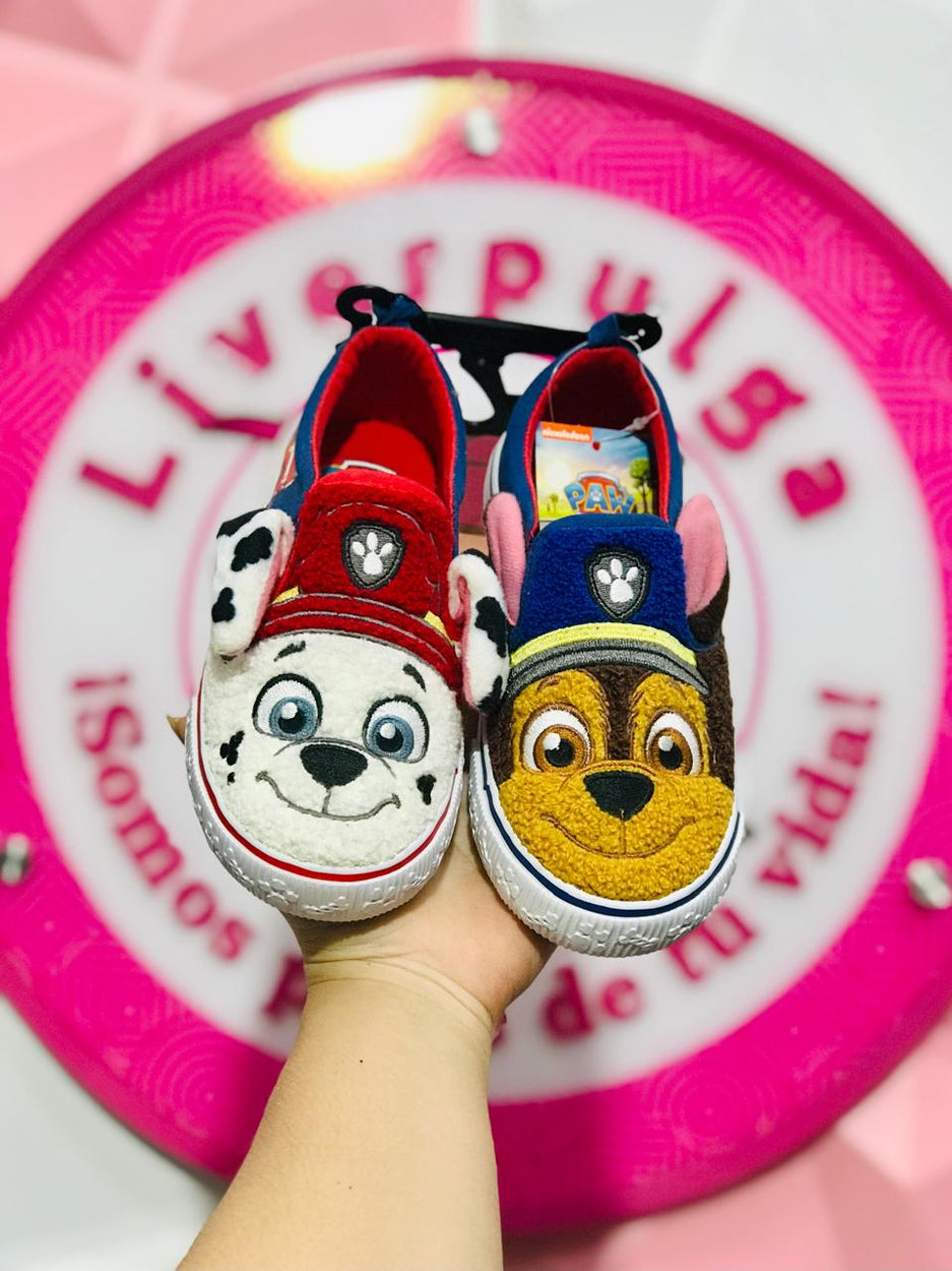Tenis Niño Paw Patrol Marshall y Chase Afelpados Talla 17 Mex