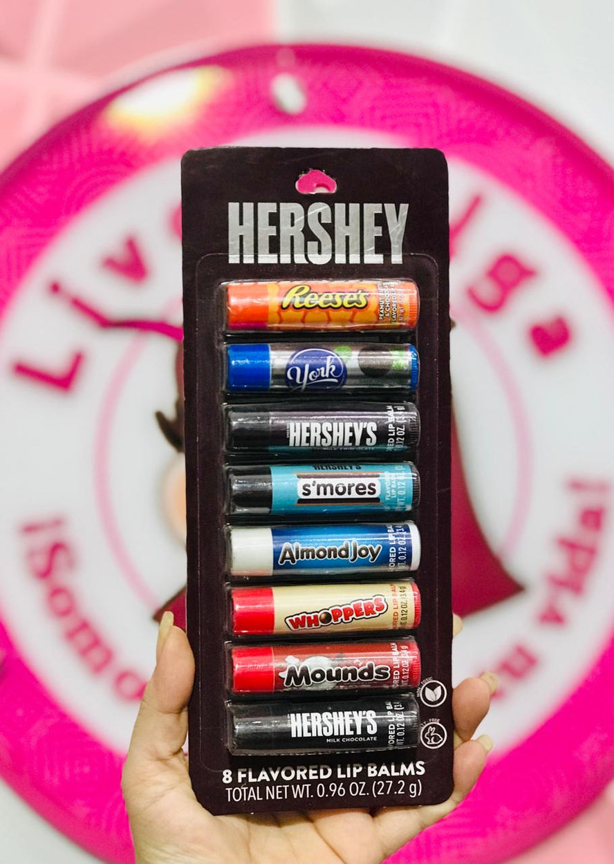 Set De 8 Balsamos Labiales Hershey Con Sabores A Chocolate