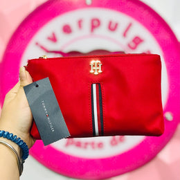 Muñequera Tommy Hilfiger Roja Franja Tricolor
