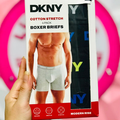 Paquete 4 Boxer Briefs DKNY Cotton Stretch Talla L