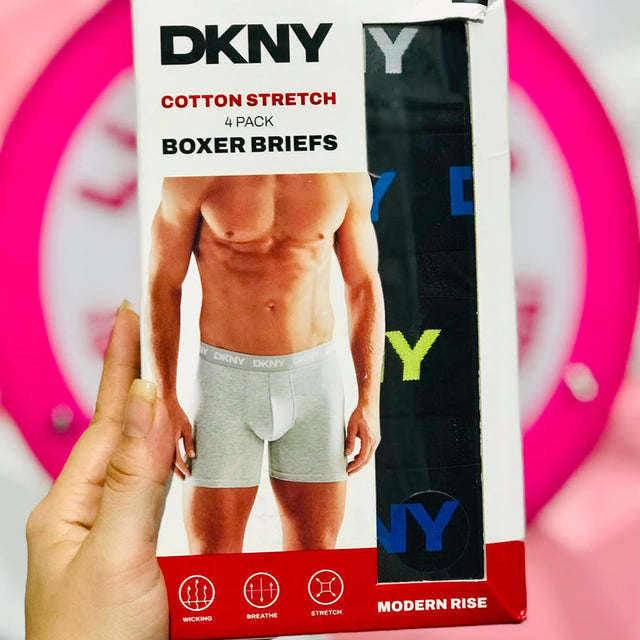 Paquete 4 Boxer Briefs DKNY Cotton Stretch Talla L