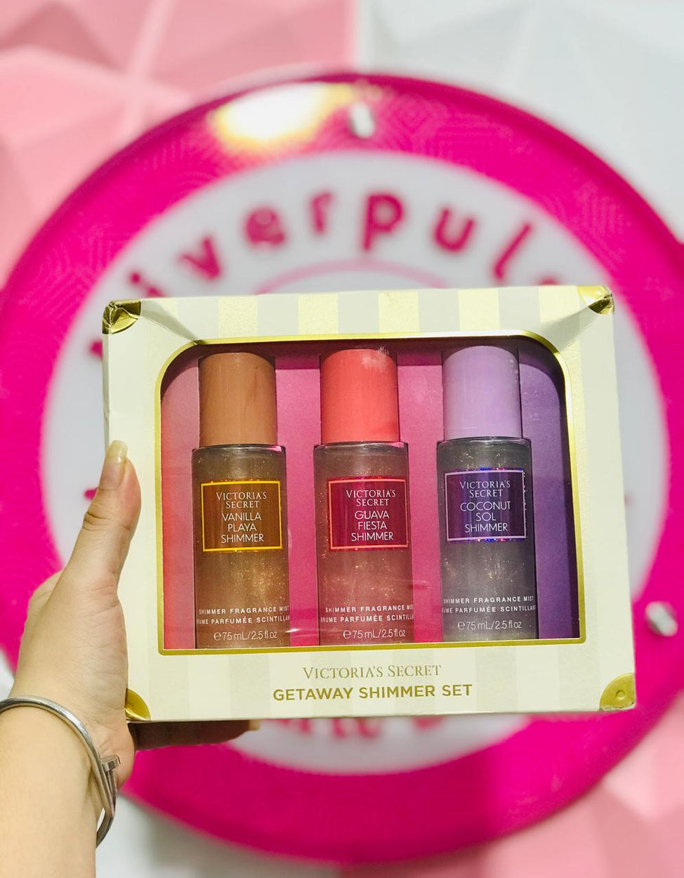 Set Victoria's Secret Getaway Shimmer 3 pzas Brillos Aroma Vainilla Guayaba Coco ✨💖