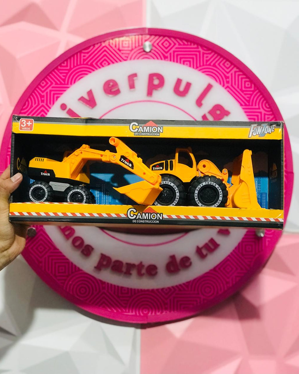 Set 2 Camiones de Construcción 🚧 FunZone Excavadora + Tractor Cargador Amarillos Juguete Resistente 3+ Años 🚜💛