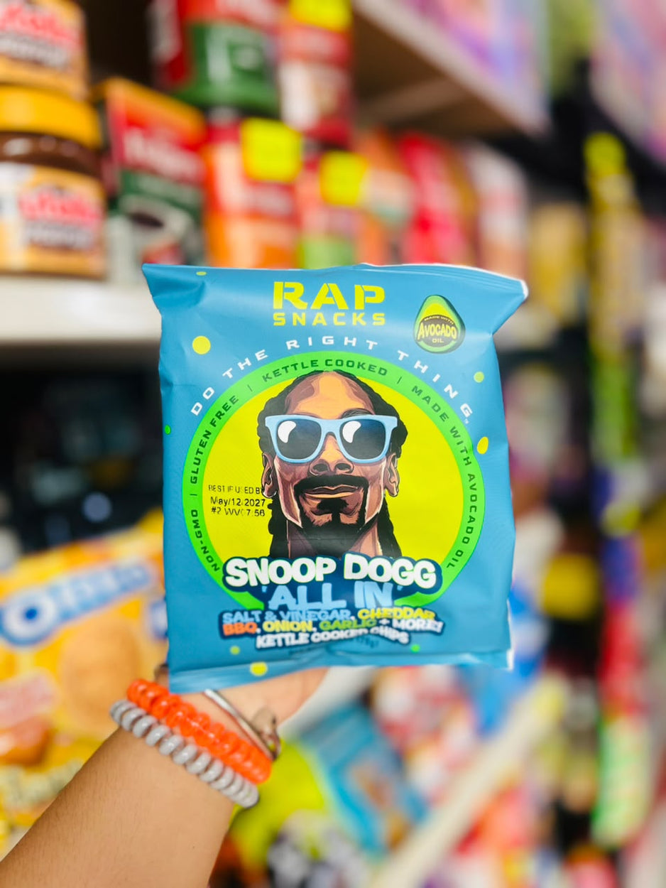 💙 Papas Rap Snacks Snoop Dogg All In sabor Salt and Vinegar, Cheddar, BBQ, Onion y Garlic 71g 💙.