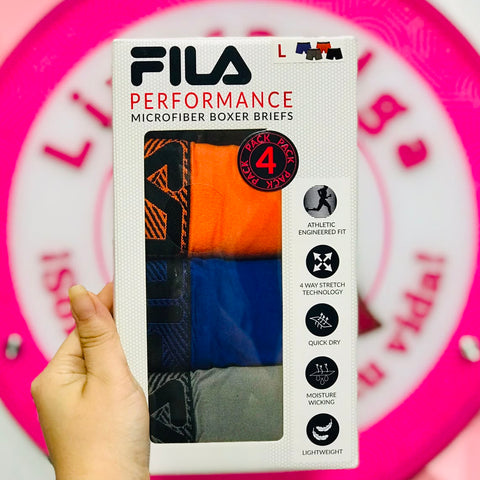 Paquete 4 Boxer Briefs Fila Performance Talla L