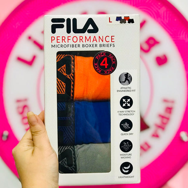 Paquete 4 Boxer Briefs Fila Performance Talla L