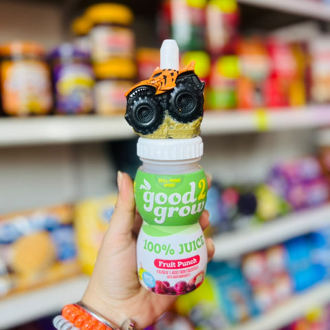🧃 Juguito Good2Grow 100 por ciento Juice Fruit Punch con Tapita Monster Truck Tiger Shark Naranja 177ml 🧃.