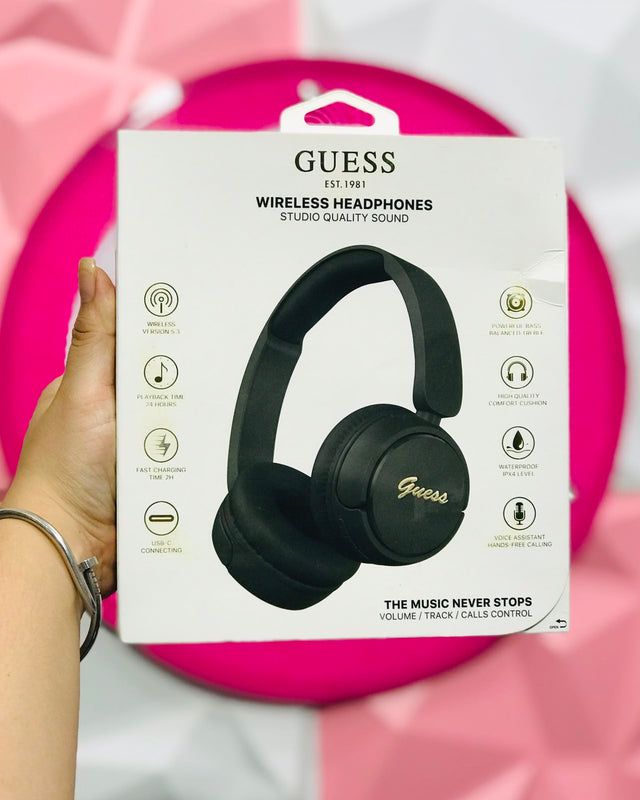 🥰Audífonos GUESS Original Wireless Headphones Sonido Studio Diadema Bluetooth 5.3🖤