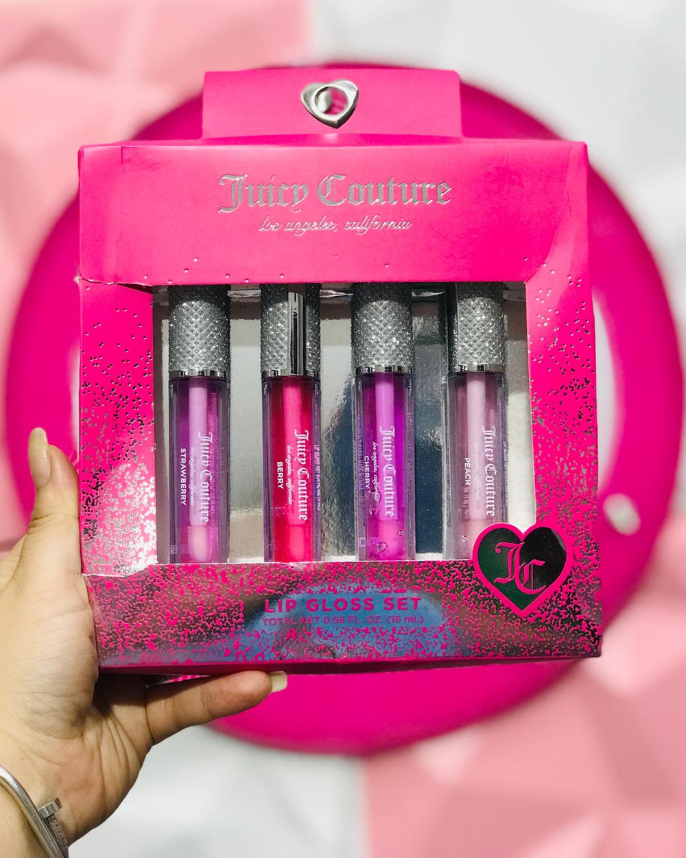 Set Juicy Couture Lip Gloss 4 pzas Glosses Brillitos Sabores Frutales Original 💖🍓✨