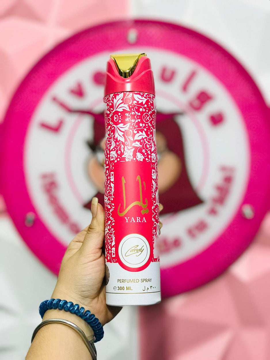 Perfumed Spray Yara Candy De 300 ml Original Arabe Dulce