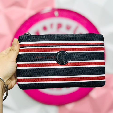 Muñequera Tommy Hilfiger Rayas Navy Rojo y Blanco