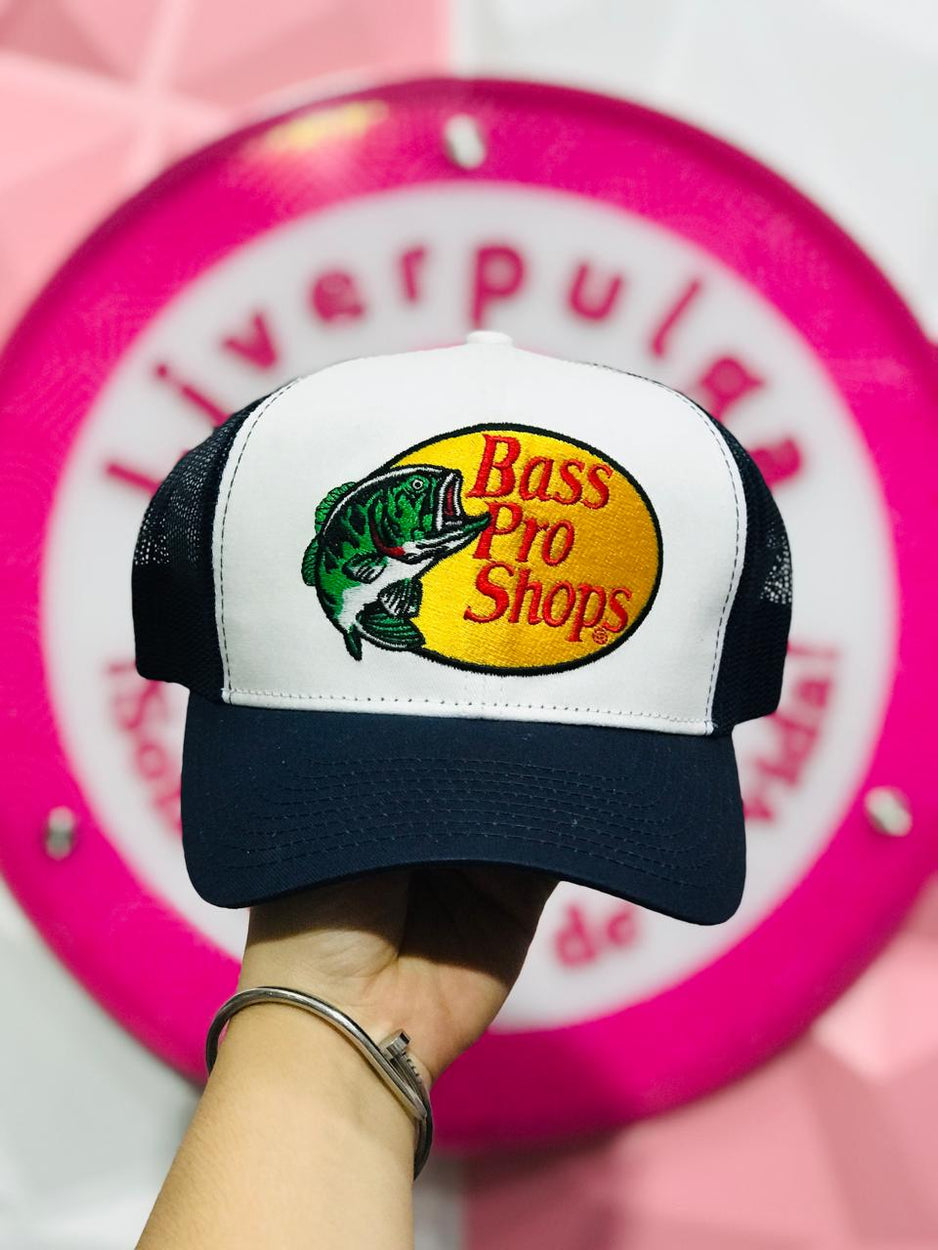 Gorra Trucker Bass Pro Shops Azul Marino y Blanca