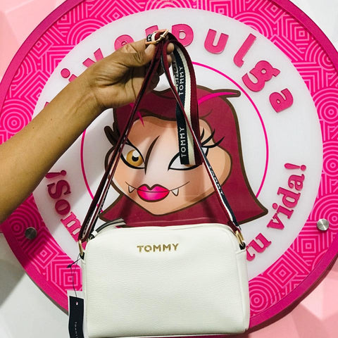 Bolso Tommy Hilfiger Blanco Crossbody Tipo Cámara