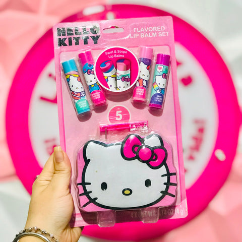Set Hello Kitty Flavored Lip Balm (5 piezas)