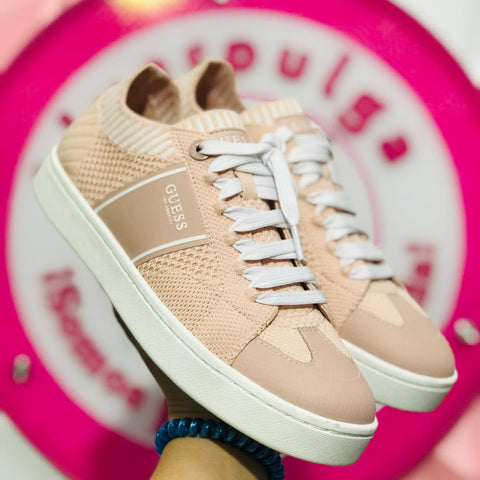 Tenis Guess Rosa Nude Tejido Talla 24 Mex