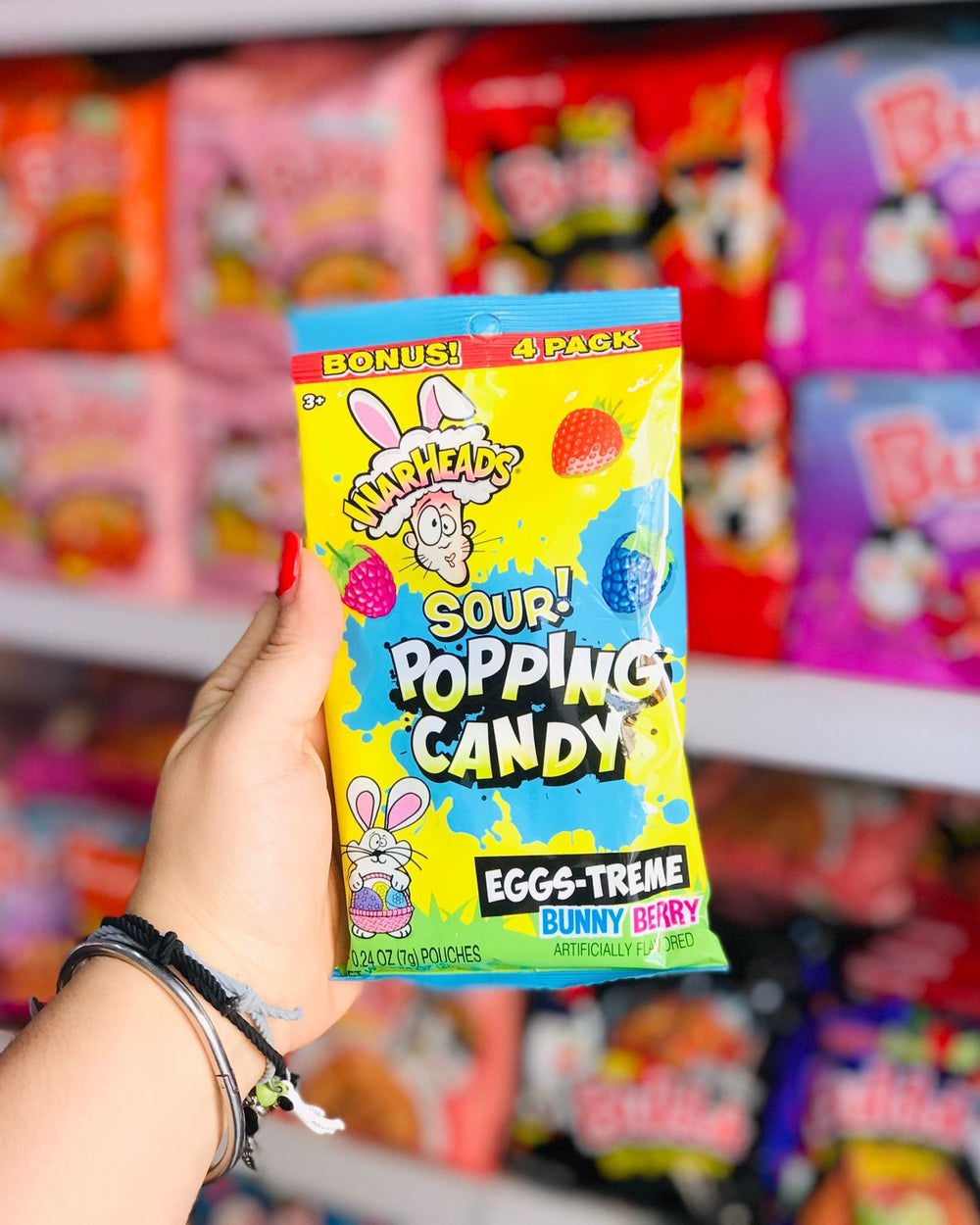 Warheads Sour! Popping Candy Eggs-treme Bunny Berry