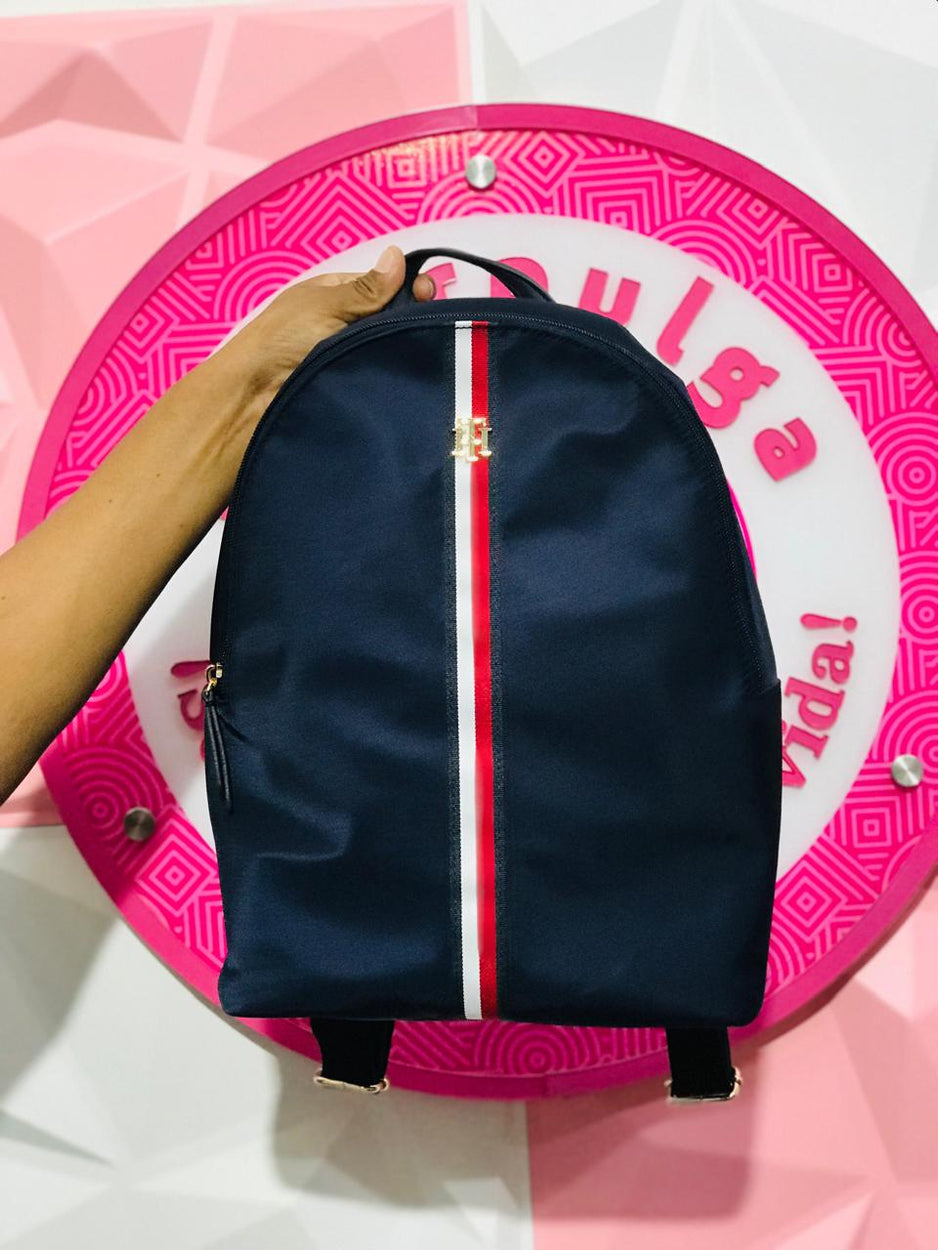 Mochila Tommy Hilfiger Azul Marino Franja Tricolor