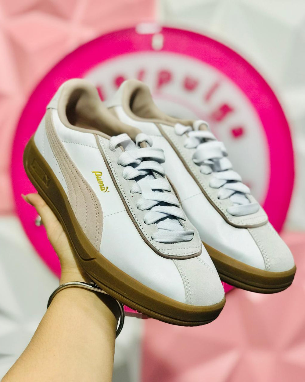 Tenis Puma Club II Era Blanco Con Rosita Talla 24 Mex