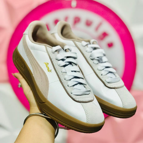 Tenis Puma Club II Era Blanco Con Rosita Talla 24 Mex