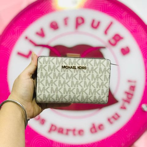 Cartera Michael Kors MK Vanilla Brown – Mini Tab Mediana