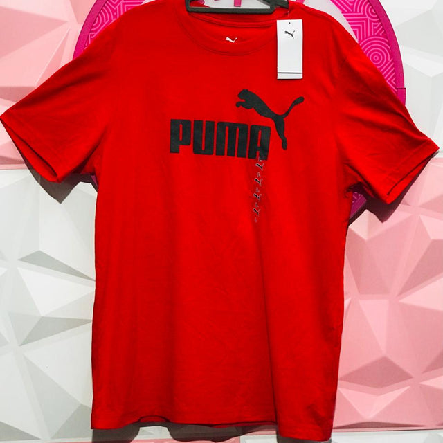 Playera Puma Roja Logo Puma Saltando Talla L