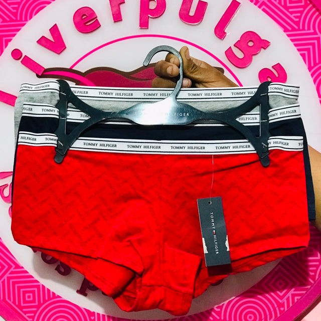 Set 3 Calzones Tommy Hilfiger Boyshort Talla M